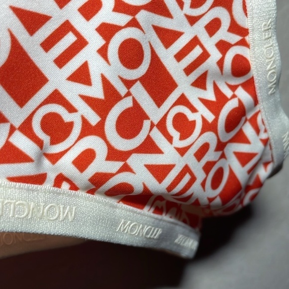 Moncler Orange Logo Scoopback One-Piece Swimsuit Size Medium NWT - Picture 11 of 15